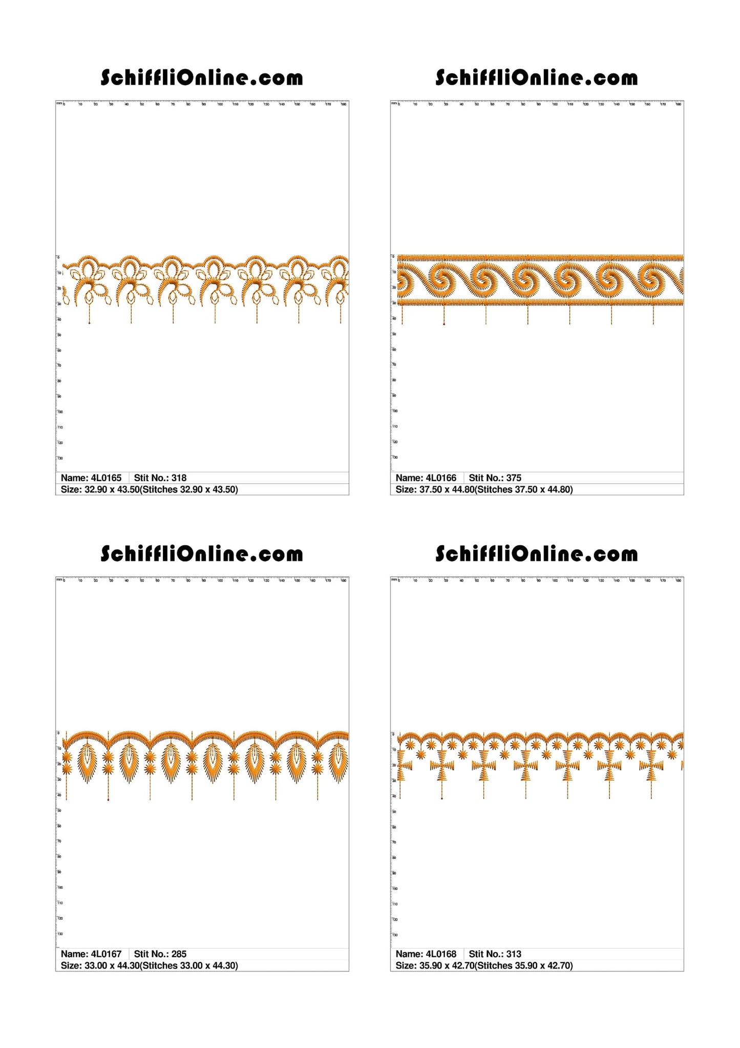 VOL 1 - LACE (NO BORER) 4X4 - 500 DESIGNS