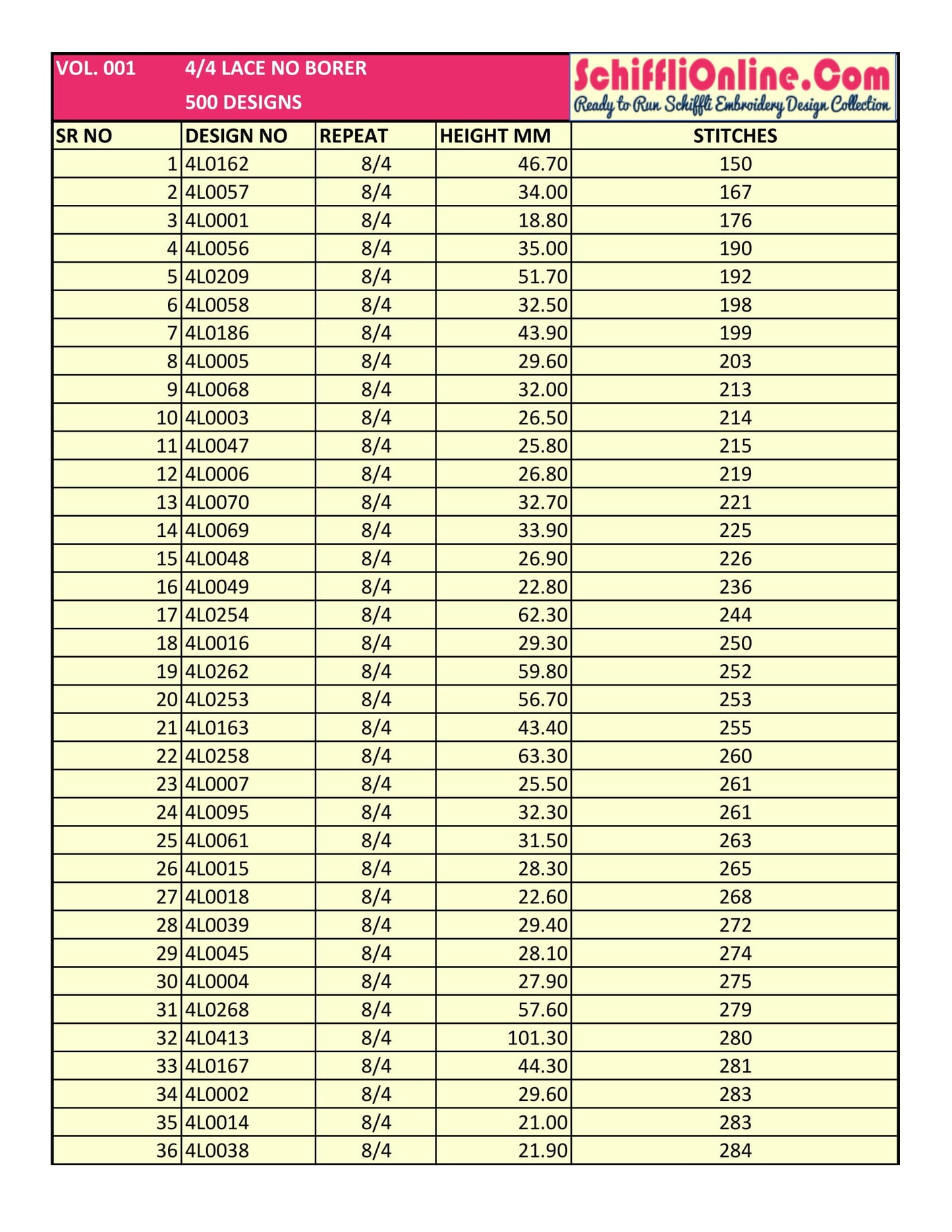 Libro 290 ENCAJE SIN PERFORADOR 4X4 50 DISEÑOS